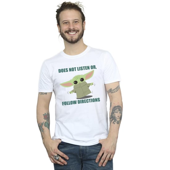 Star Wars Mens The Mandalorian Grogu Does Not Listen T-Shirt (White) - Image 1