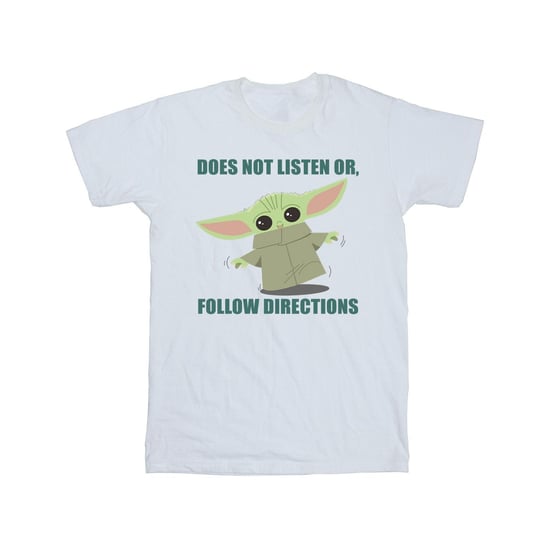 Star Wars Mens The Mandalorian Grogu Does Not Listen T-Shirt (White) - Image 2