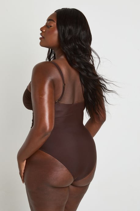 Plus Trim Cut Out Detail Swimsuit - Image 2