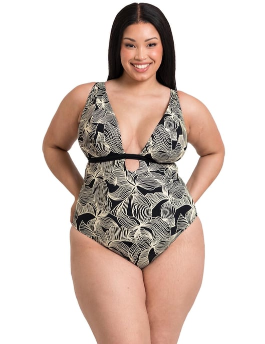 CS038607 Curvy Kate Ripple Reef Reversible Non Wired Swimsuit - - Image 1