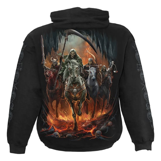 Spiral Unisex Adult Revelation Back & Sleeve Print Hoodie (Black) - Image 3