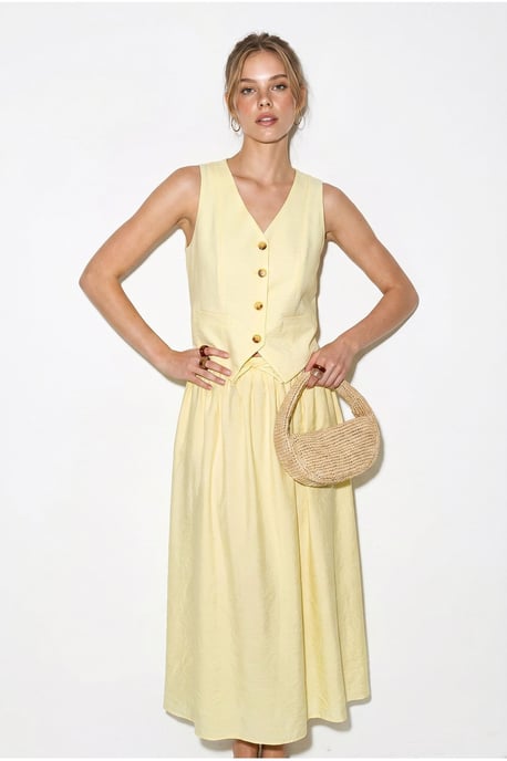 V-Neck Vest and Maxi Skirt Two-Piece Coord Set - Image 3
