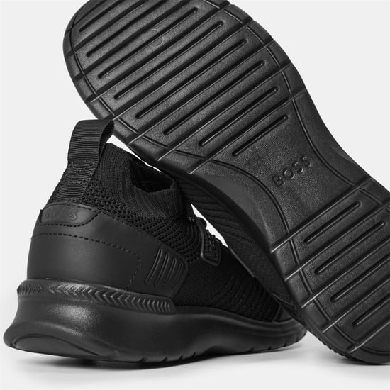 Boss Mens Extreme Suede Running Trainers (Svart) - Image 4