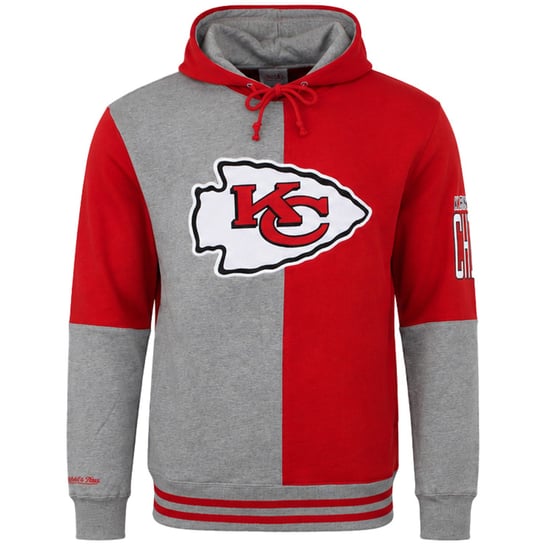 Mitchell & Ness NFL Kansas City Chiefs Split Color Mens Grey/Red Hoodie - Image 1