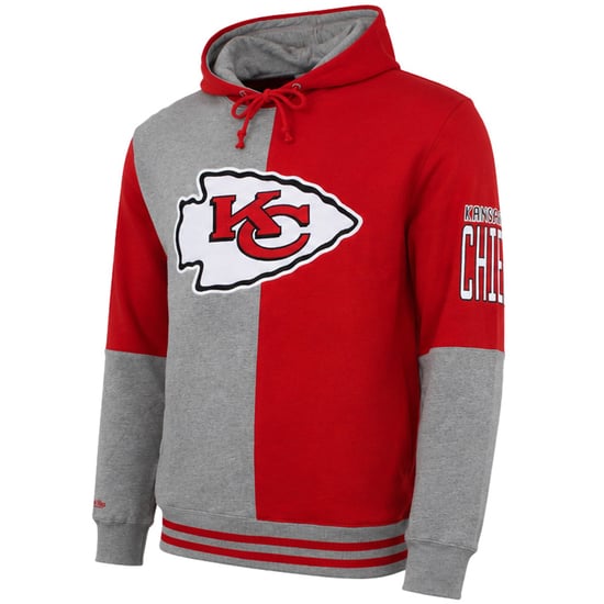Mitchell & Ness NFL Kansas City Chiefs Split Color Mens Grey/Red Hoodie - Image 2