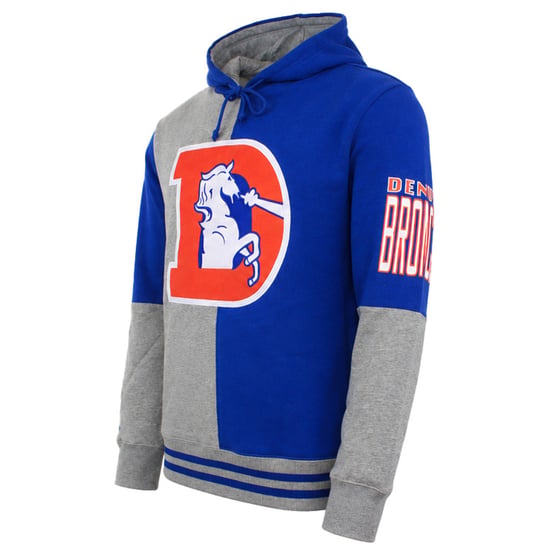 Mitchell & Ness NFL Denver Broncos Split Color Mens Blue/Grey Hoodie - Image 2