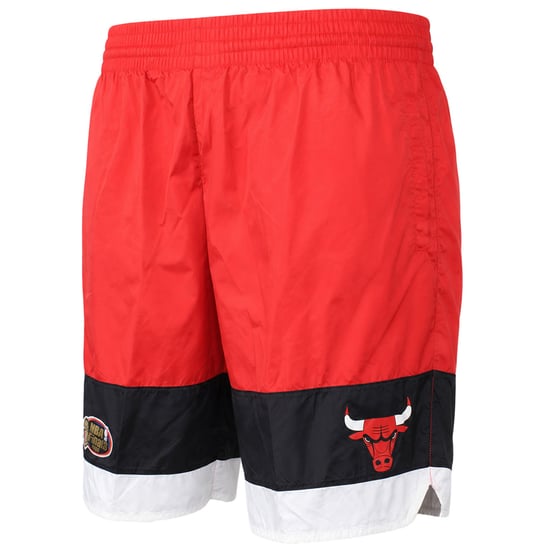 Mitchell & Ness NBA Chicago Bulls Striped Mens Red Shorts - Image 3