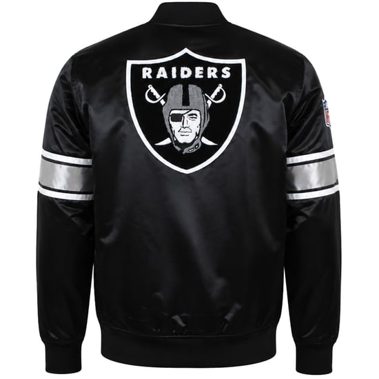Mitchell & Ness NFL Oakland Raiders Heavyweight Mens Black Satin Jacket - Image 2