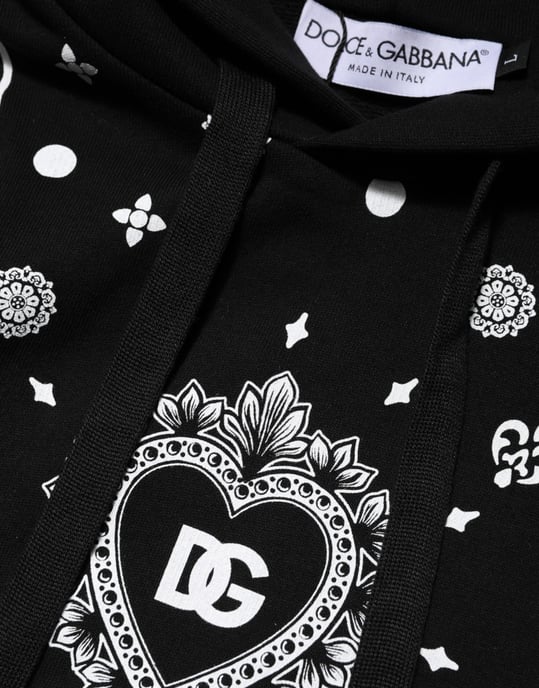 Dolce & Gabbana Svart Bandana Huva Herr Tröja - Image 5
