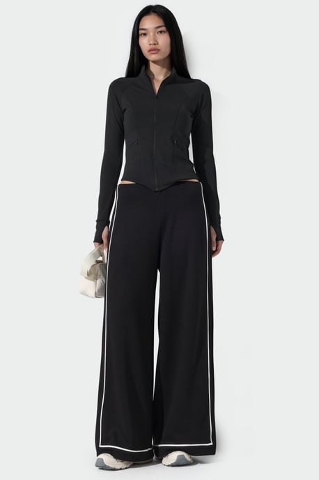 Contrast Binding Detail Modal Touch Wijde Pantalon - Image 2