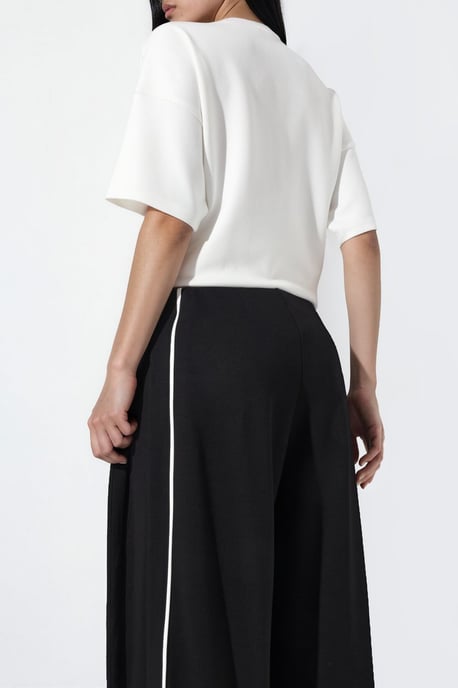 Contrast Binding Detail Modal Touch Wijde Pantalon - Image 4