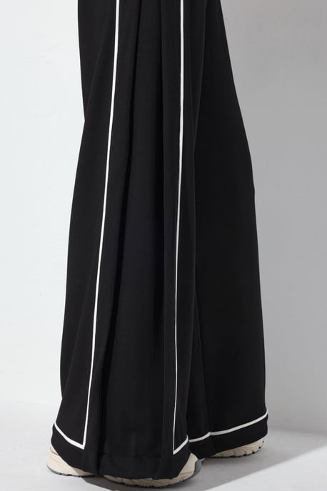 Contrast Binding Detail Modal Touch Wijde Pantalon - Image 5
