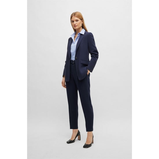 Boss Womens/Ladies Tapia Belted Regular Trousers (Blue) - Image 2