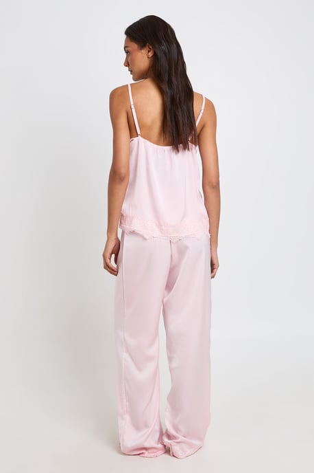 Tall Eyelash Lace Trim Cami & Trouser Pyjama Set - Image 2