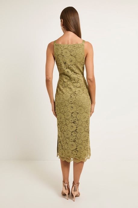 Lace Satin Strap Pencil Dress - Image 3