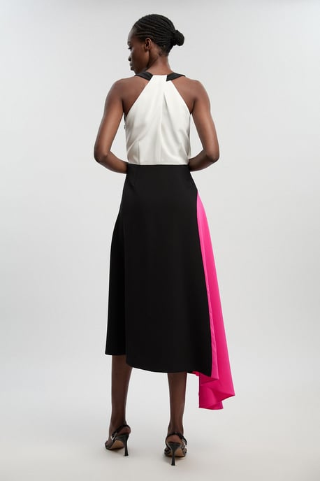 Petite Soft Tailored Colour Block Detail Midi Dress - Image 3