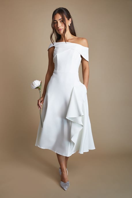 Bardot Waterfall Crepe Midi Dress - Image 1