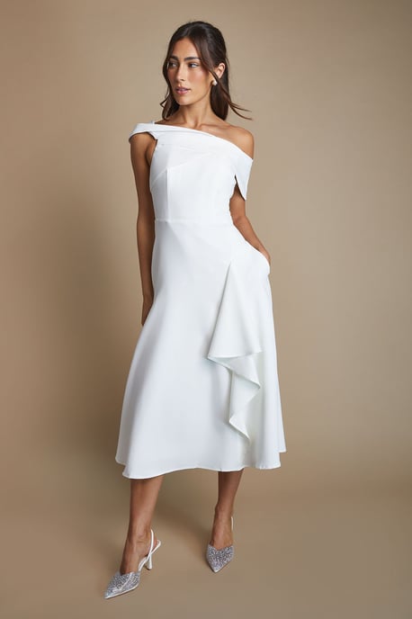 Bardot Waterfall Crepe Midi Dress - Image 4