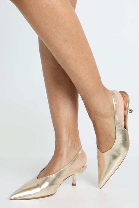Slingback High Cut Low Court Shoes - Image 1