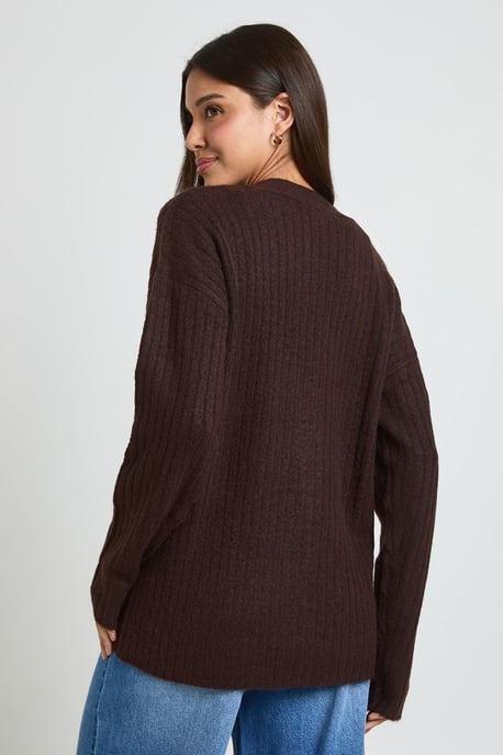 Rib Knit Boyfriend Cardigan - Image 2