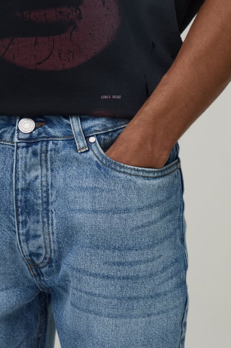 Tonal Gusset Ripped Knee Slim Flared Jeans - Image 3