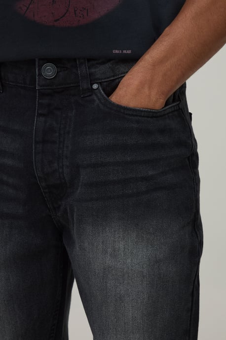 Tonal Gusset Ripped Knee Slim Flared Jeans - Image 3