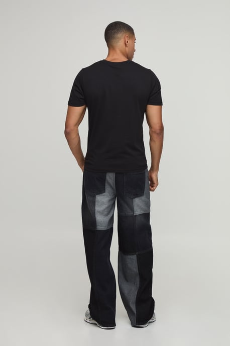 Multi Patchwork Baggy Fit Jeans - Image 2