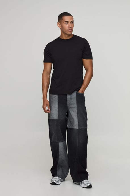 Multi Patchwork Baggy Fit Jeans - Image 4