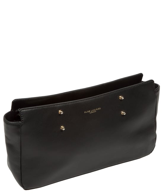 'Samantha' Black Leather Evening & Clutch Bag - Image 3