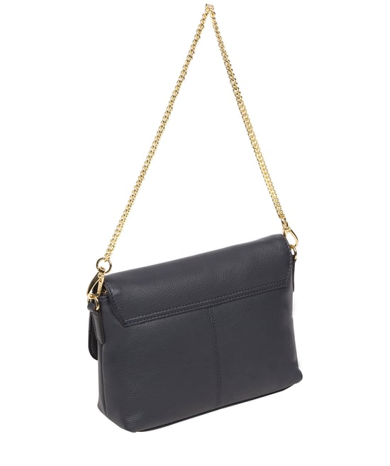 'Jazmine' Navy Nappa Leather Grab Clutch Bag - Image 3