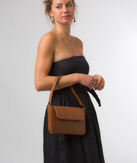 'Olivia' Oak Nappa Leather Evening Bag - Image 1