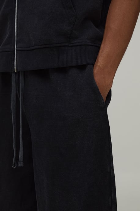 Heavyweight Pleated Washed Jersey Longline Jort - Image 3