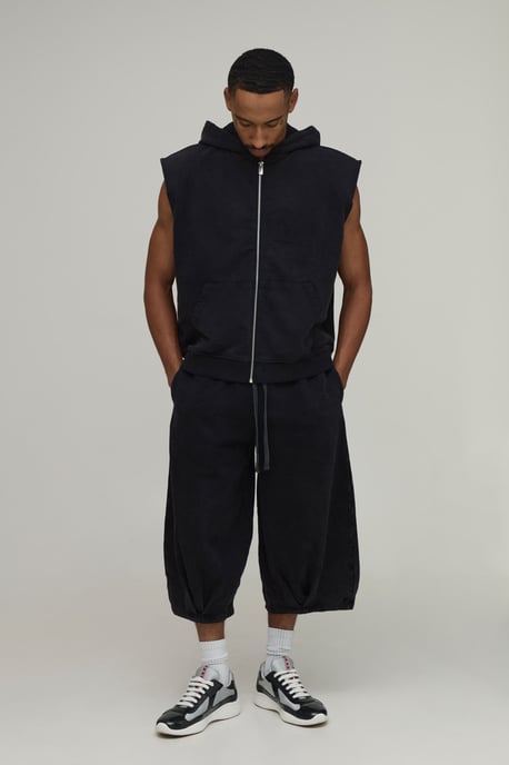 Heavyweight Pleated Washed Jersey Longline Jort - Image 4