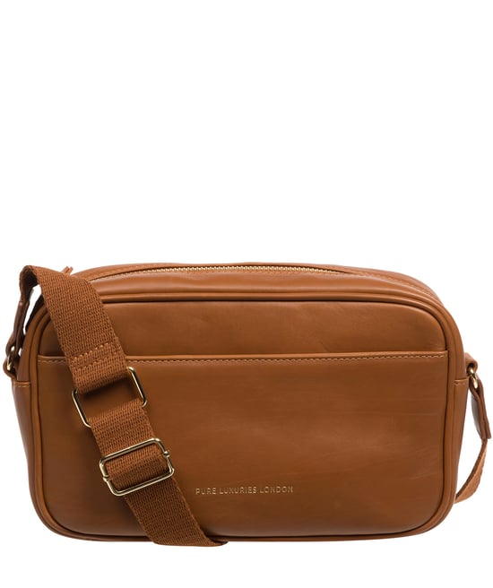 'Dion' Oak Nappa Leather Cross Body Bag - Image 2