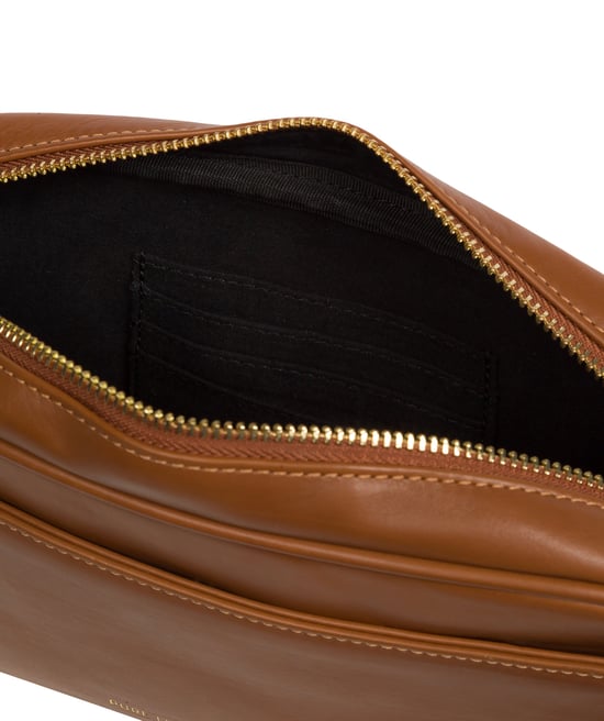 'Dion' Oak Nappa Leather Cross Body Bag - Image 4
