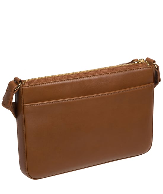 'Raye' Chestnut Nappa Leather Cross Body Bag - Image 3