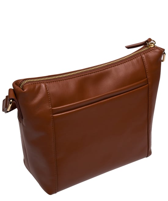 'Laura' Caramel Leather Cross Body Bag - Image 3
