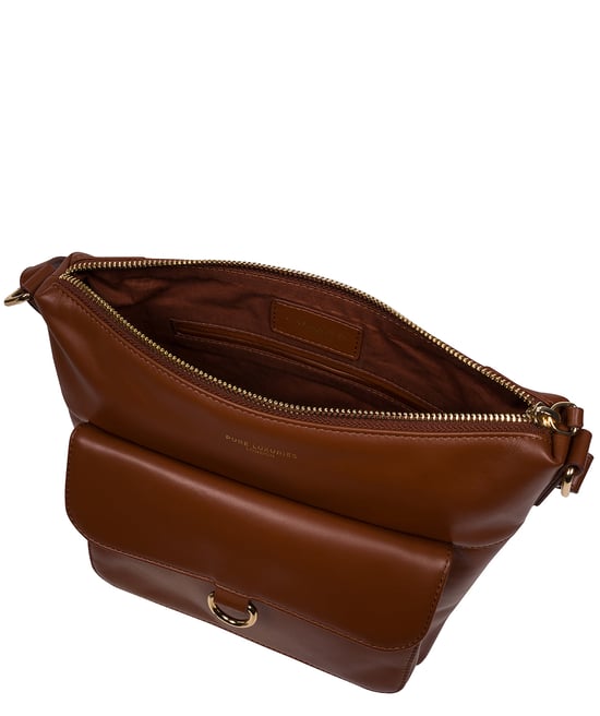 'Laura' Caramel Leather Cross Body Bag - Image 4