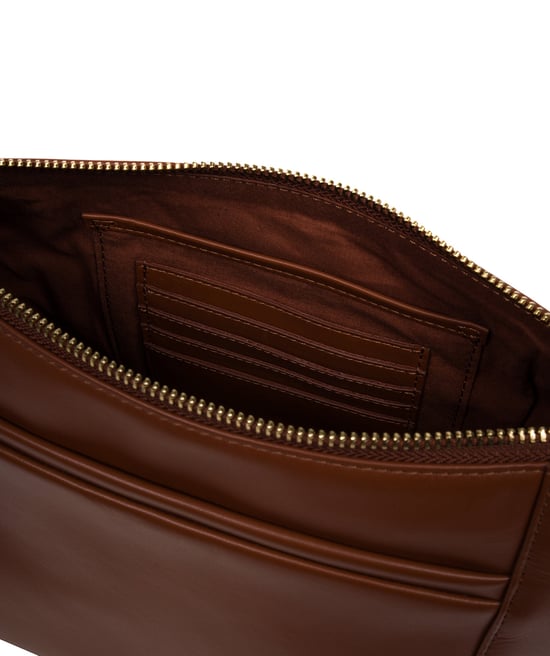 'Laura' Caramel Leather Cross Body Bag - Image 5