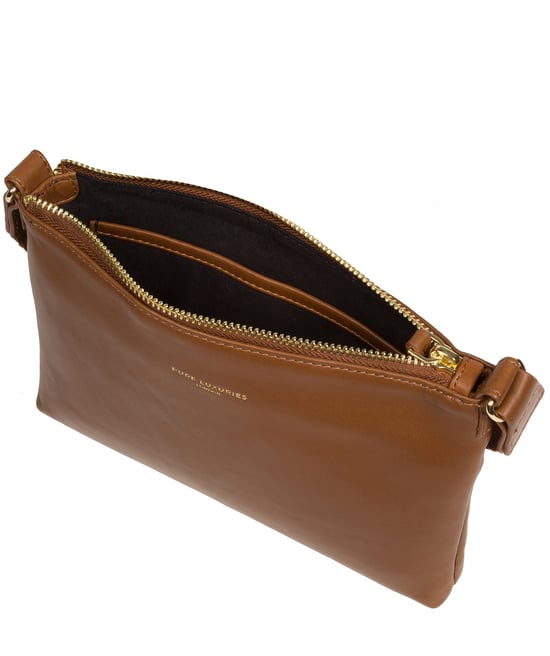 'Nessa' Chestnut Nappa Leather Cross Body Bag - Image 4