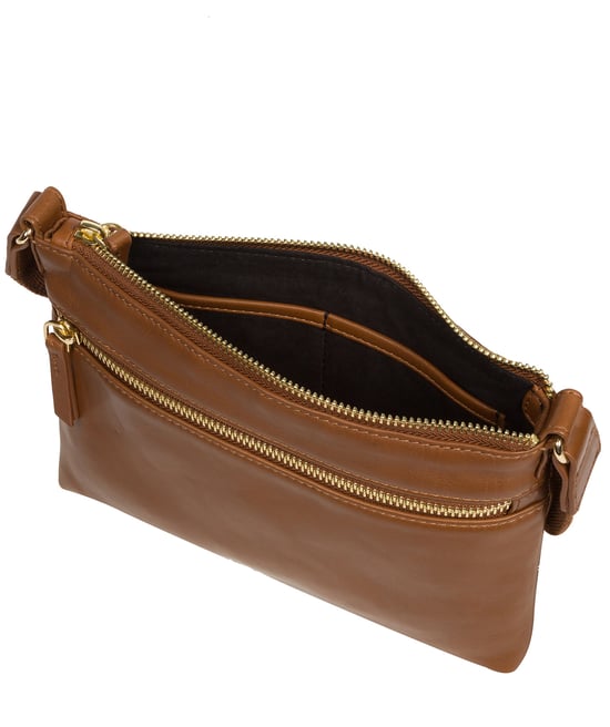 'Nessa' Chestnut Nappa Leather Cross Body Bag - Image 5