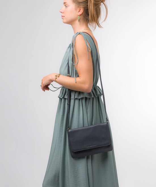 'Ruby' Navy Nappa Leather Cross Body Bag - Image 2