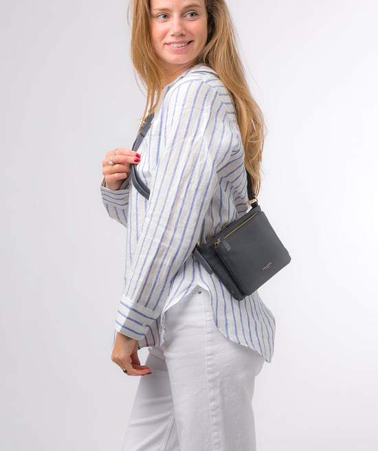 'Jess' Navy Nappa Leather Cross Body Bag - Image 2
