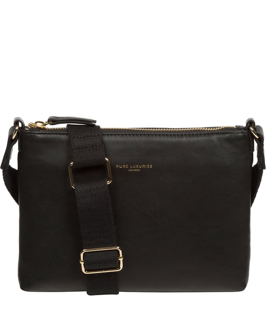 'Nessa' Black Nappa Leather Cross Body Bag - Image 2