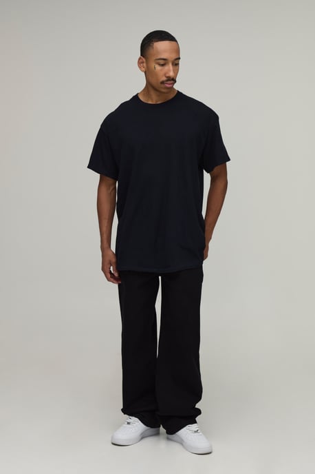 Black Oversized Brooklyn Over The Seams Print T-Shirt - Image 4