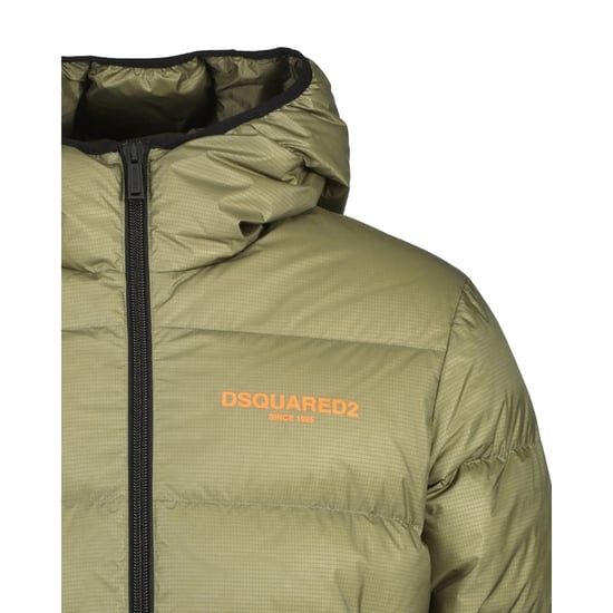 Dsquared2 Military Green Down Jacket - Image 3