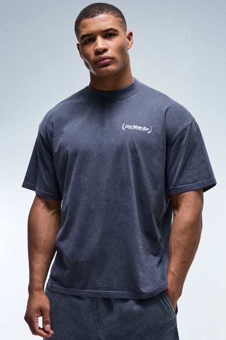 One More Rep Washed Oversized Extended Neck T-shirt - Image 3