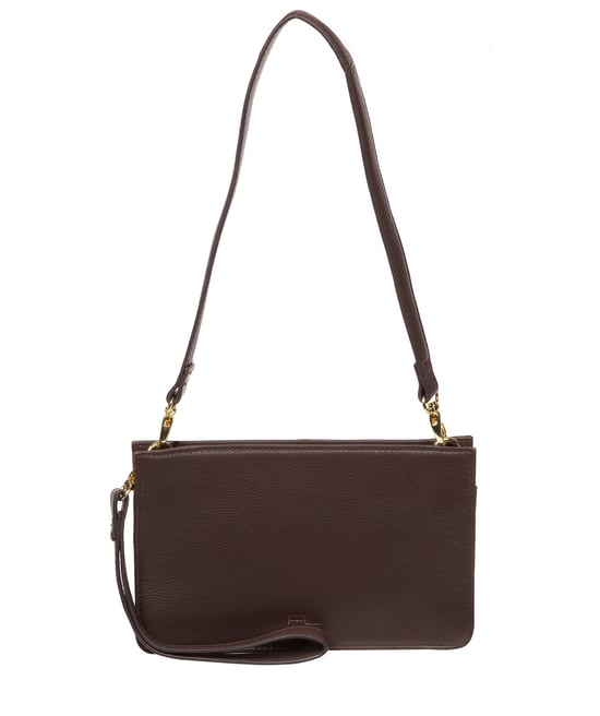 'Layla' Hot Fudge Nappa Leather Clutch Phone Bag - Image 2