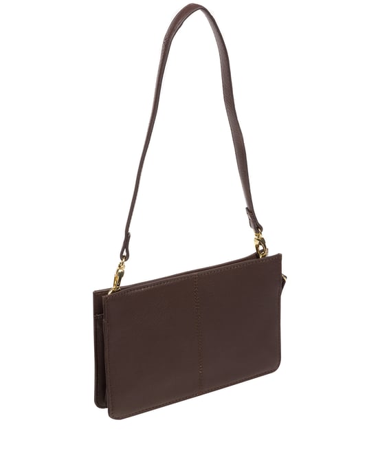 'Layla' Hot Fudge Nappa Leather Clutch Phone Bag - Image 3