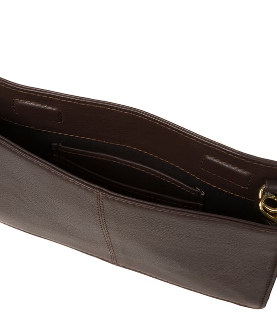 'Layla' Hot Fudge Nappa Leather Clutch Phone Bag - Image 5
